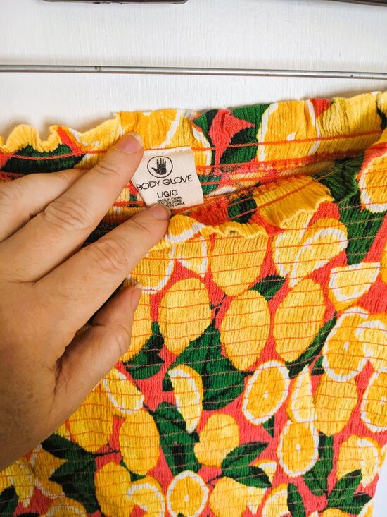 Body Glove Fresh Squeeze Sunrise Strapless Dress/Swim Suit Coverup Sz L - Picture 6 of 8